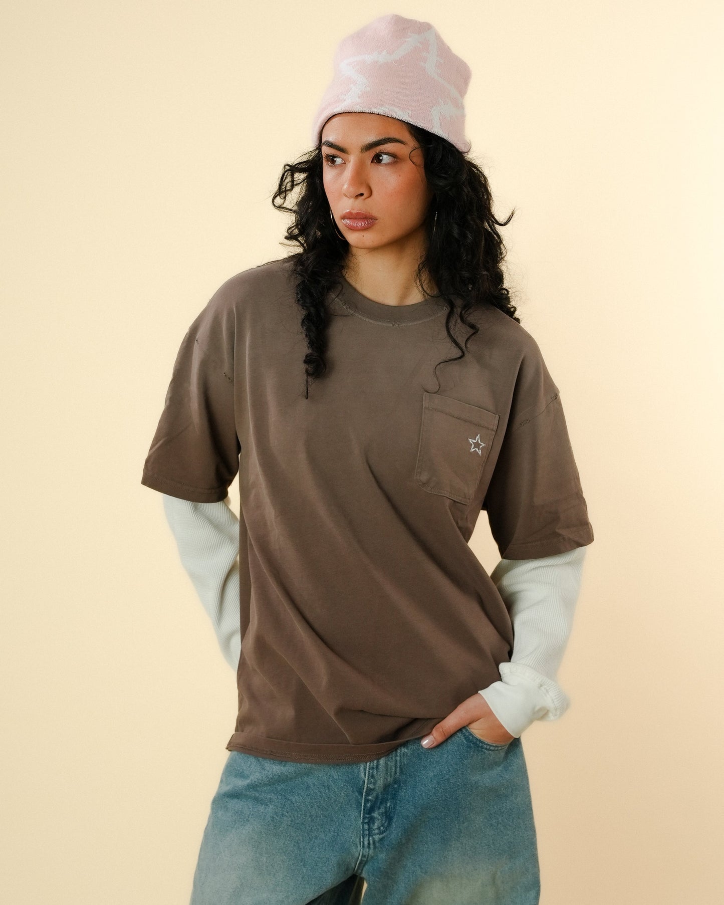TWOFER WAFFLE LONG-SLEEVE - VINTAGE BROWN