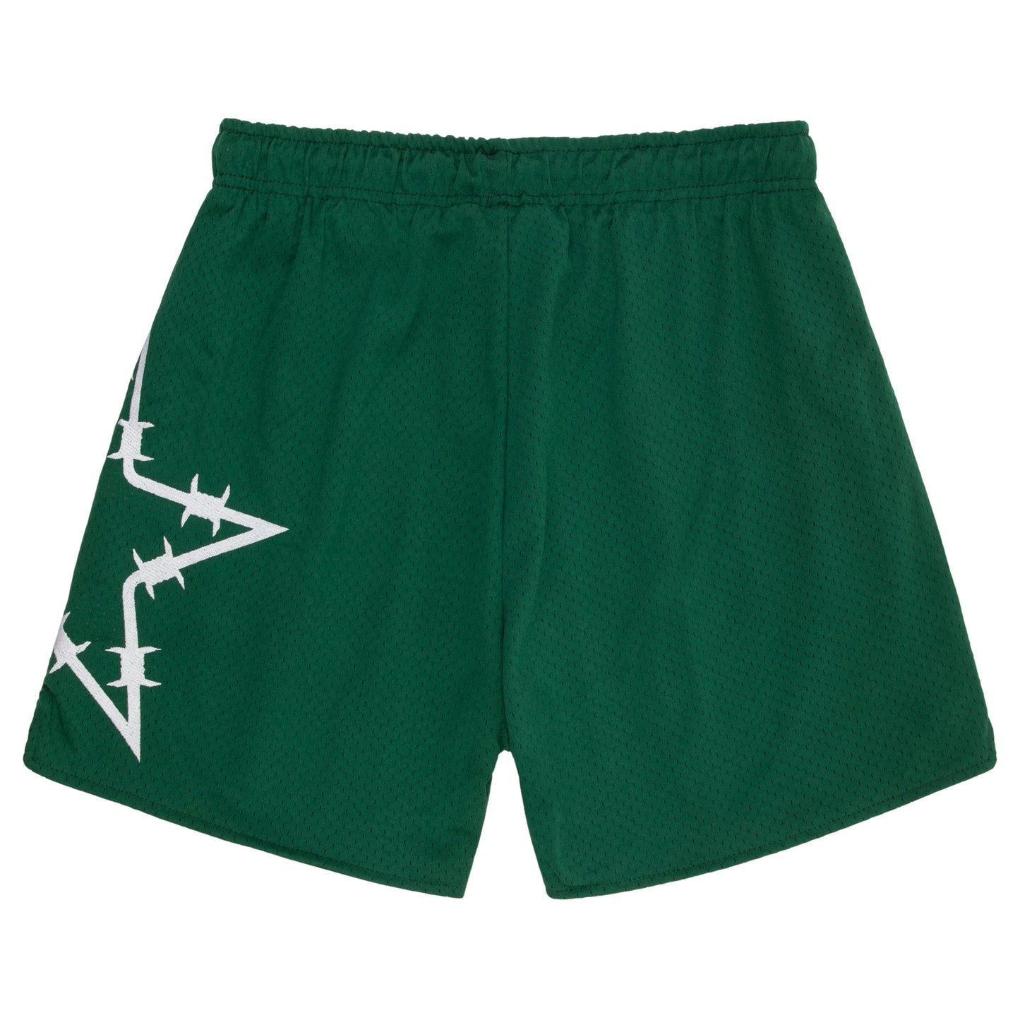 BARBWIRE STAR MESH SHORTS - FOREST GREEN
