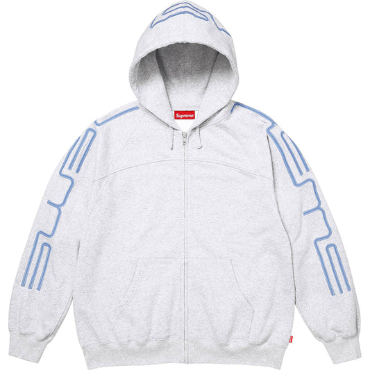 Supreme FW26 Connect Zip Up Hooded Sweatshirt Ash Grey