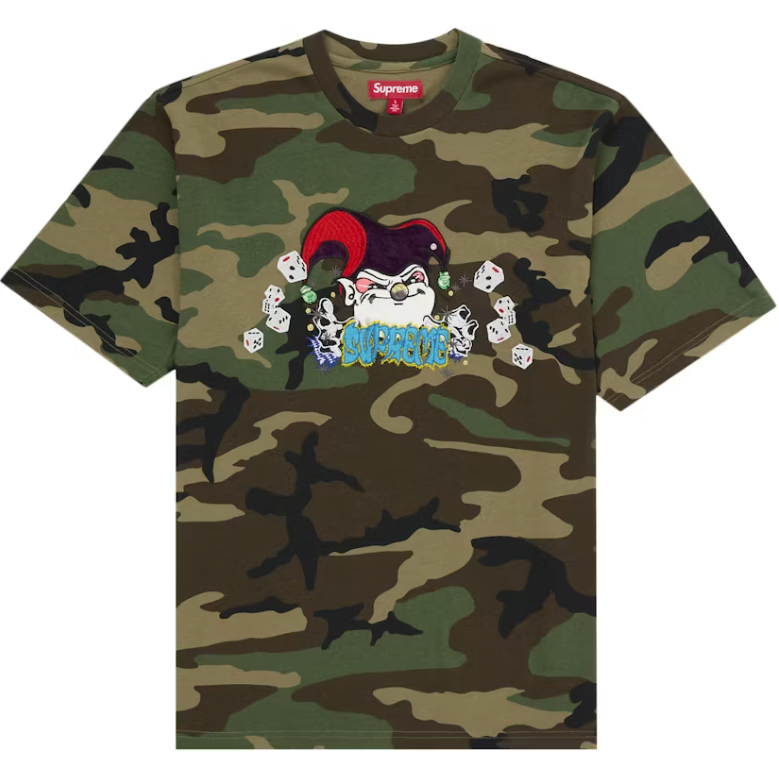 Supreme AOI Jester Short Sleeve Tee Woodland Camo