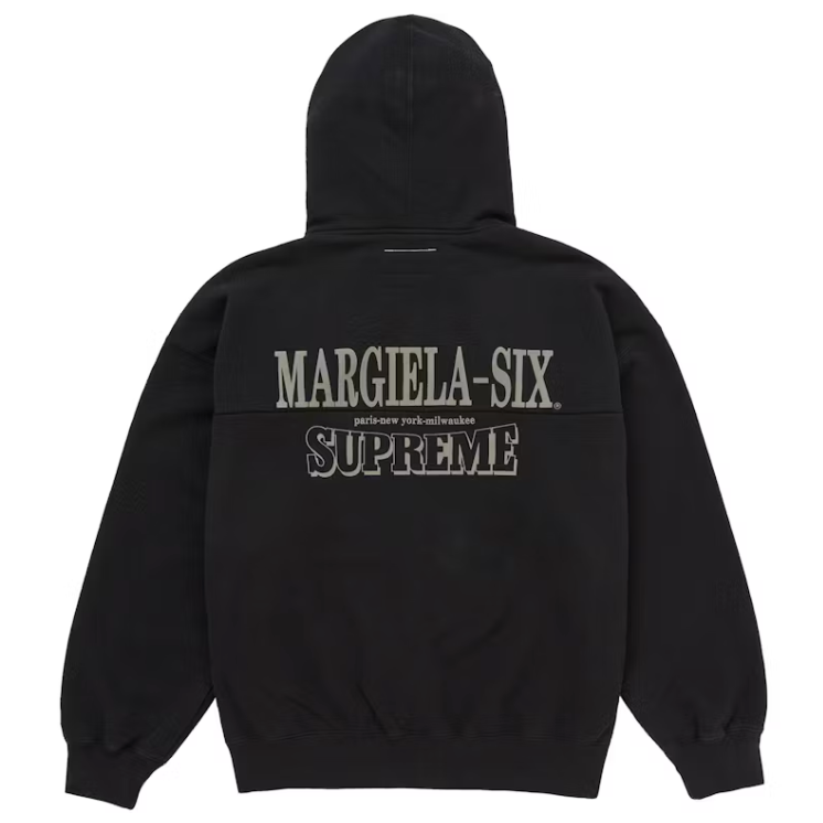Supreme MM6 Maison Margiela Eagle Zip Up Hooded Sweatshirt Black