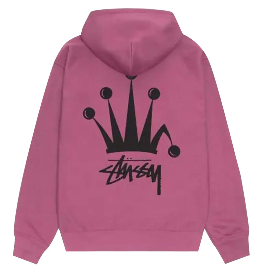 Stussy Regal Crown Zip Hoodie Berry