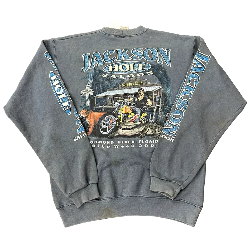Vintage Jackson Hole Faded Crewneck Blue
