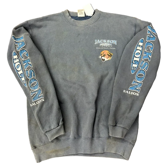 Vintage Jackson Hole Faded Crewneck Blue