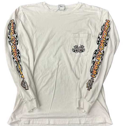Vintage Harley Davidson McGuire LS Tee Wihte