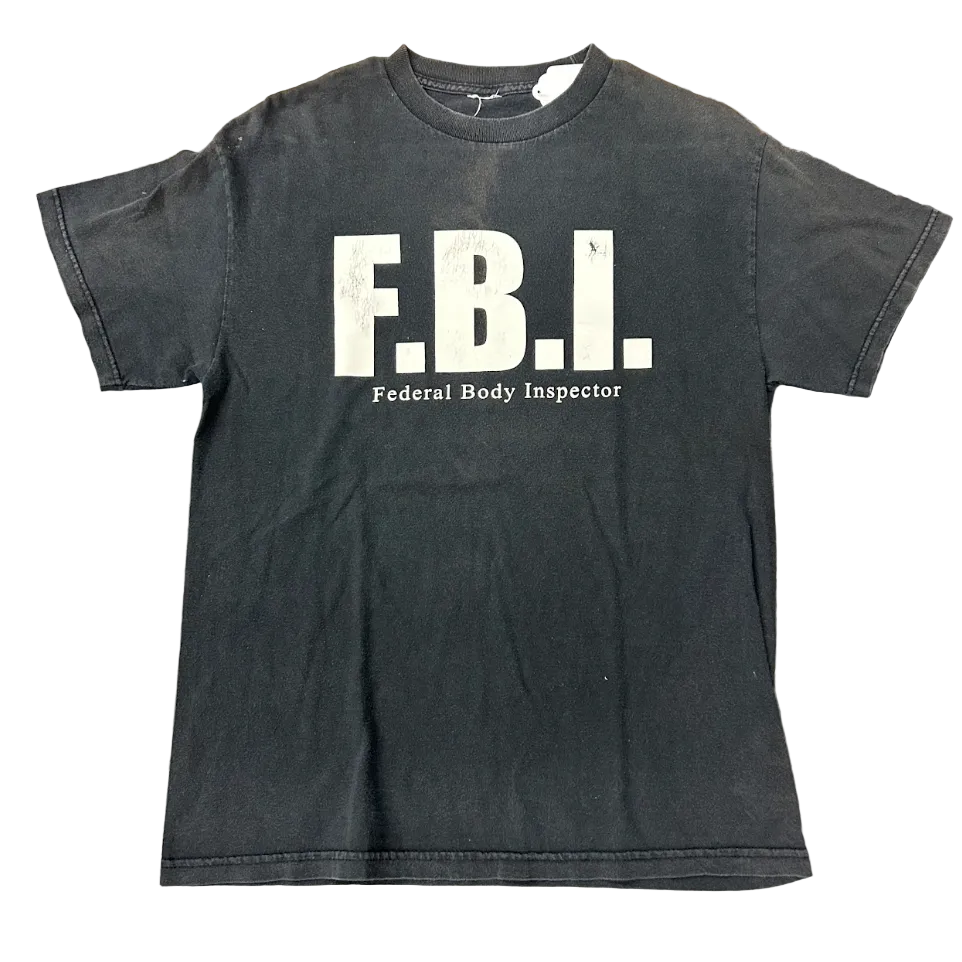 Vintage Faded F.B.I. Tee Black