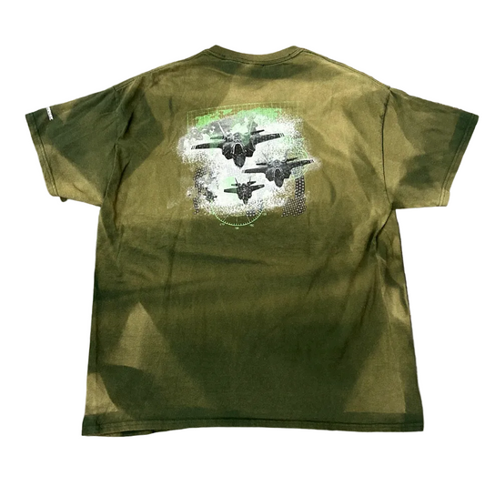 Vintage Fighter Jet Ghost Pocket Tee Green