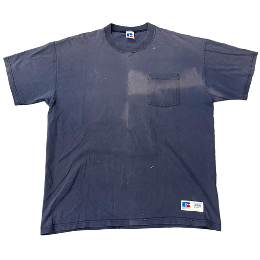 Vintage Faded Russel Pocket Tee Navy