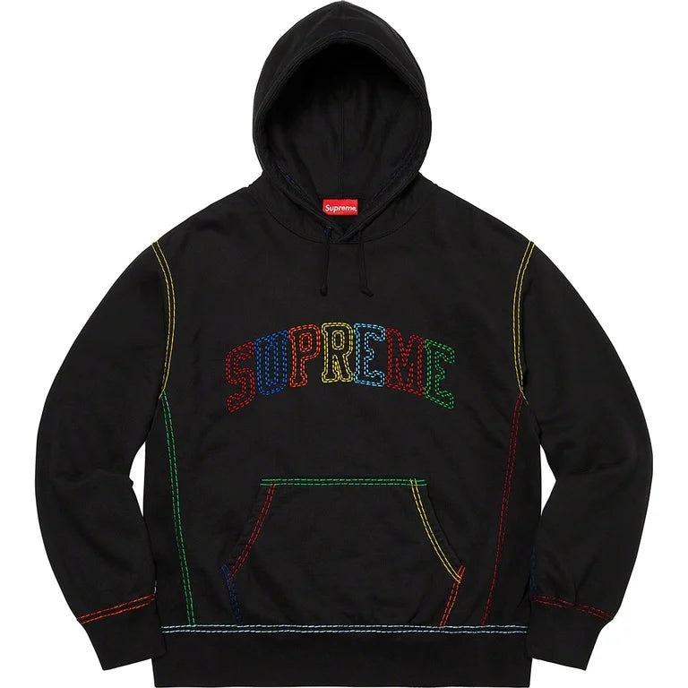 Supreme Big Stitch Hoodie Black