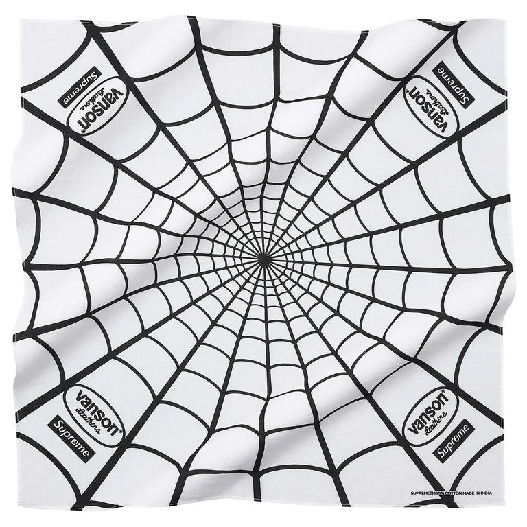 Supreme Vanson Leathers Spider-Man Bandana White