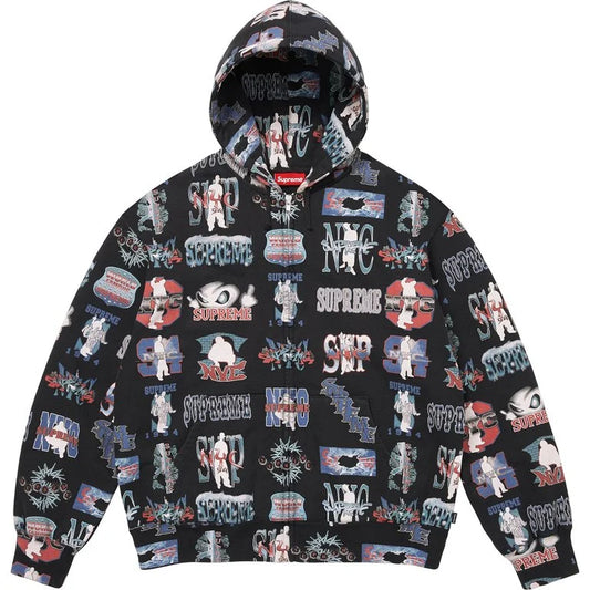 Supreme Flash Zip Up Hooded Sweatshirt Black